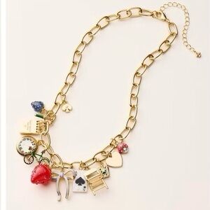 Charming Gold Necklace with Colorful Charms